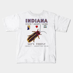 Indiana - Say's firefly - State, Heart, Home - State Symbols Kids T-Shirt